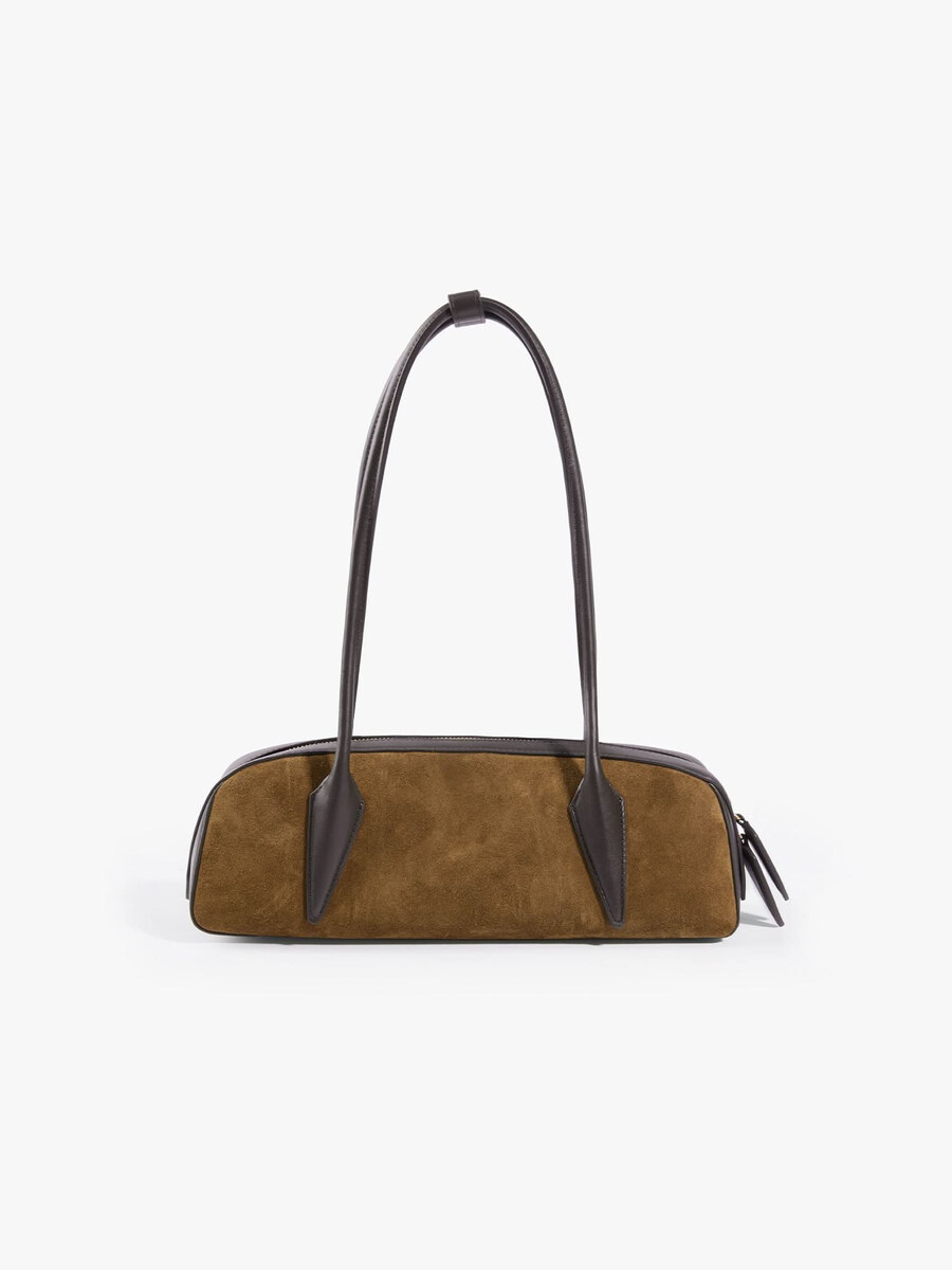 bolso de hombro de piel con patchwork