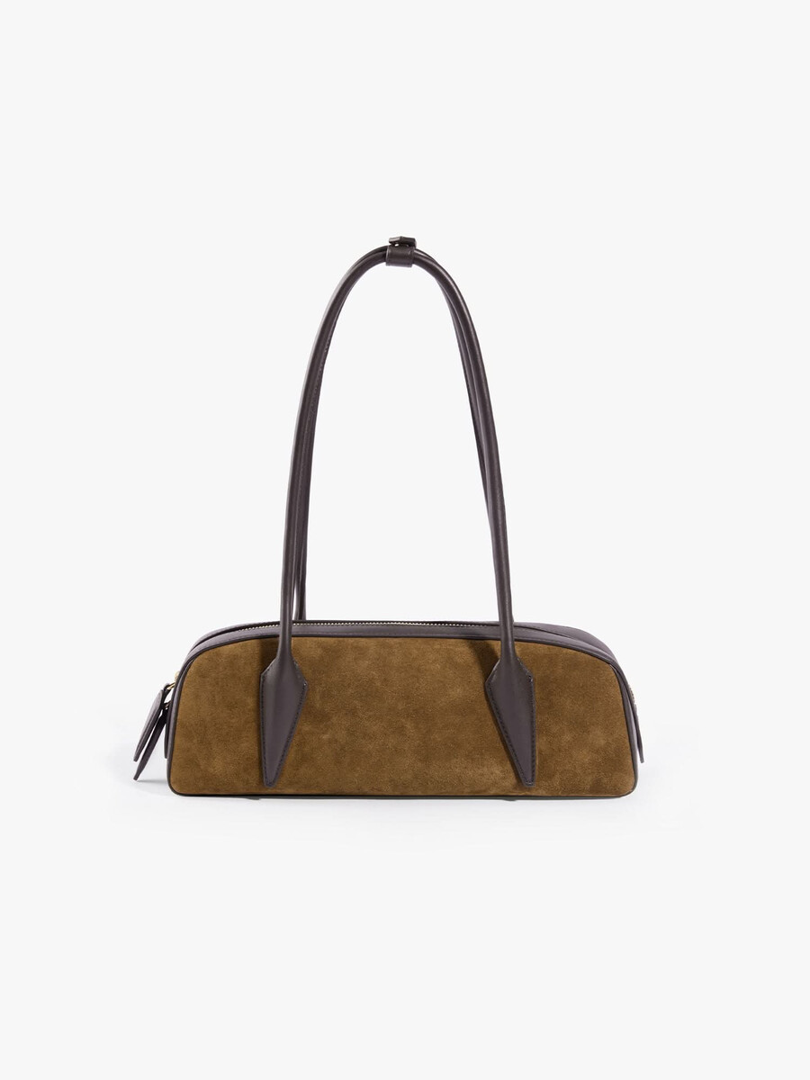 bolso de hombro de piel con patchwork