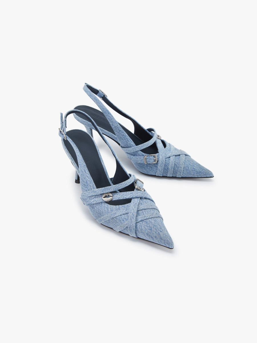 tacones altos de mezclilla