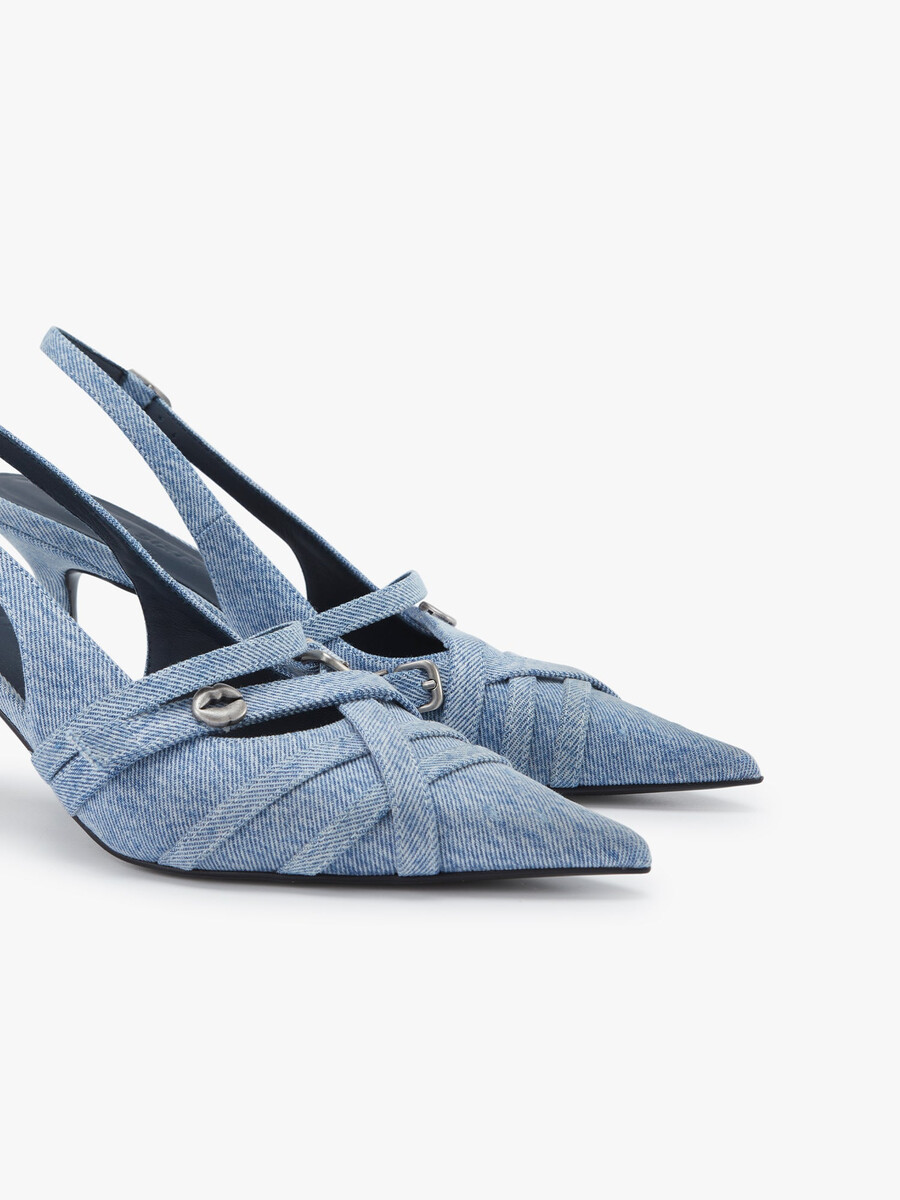 tacones altos de mezclilla