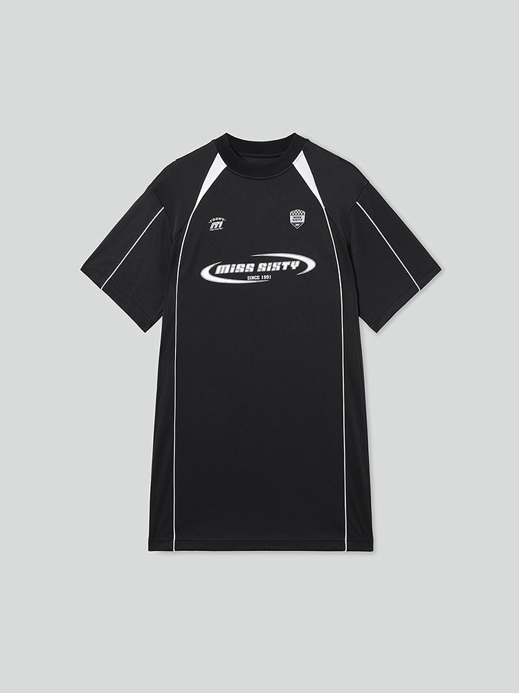 vestido deportivo de cuello redondo