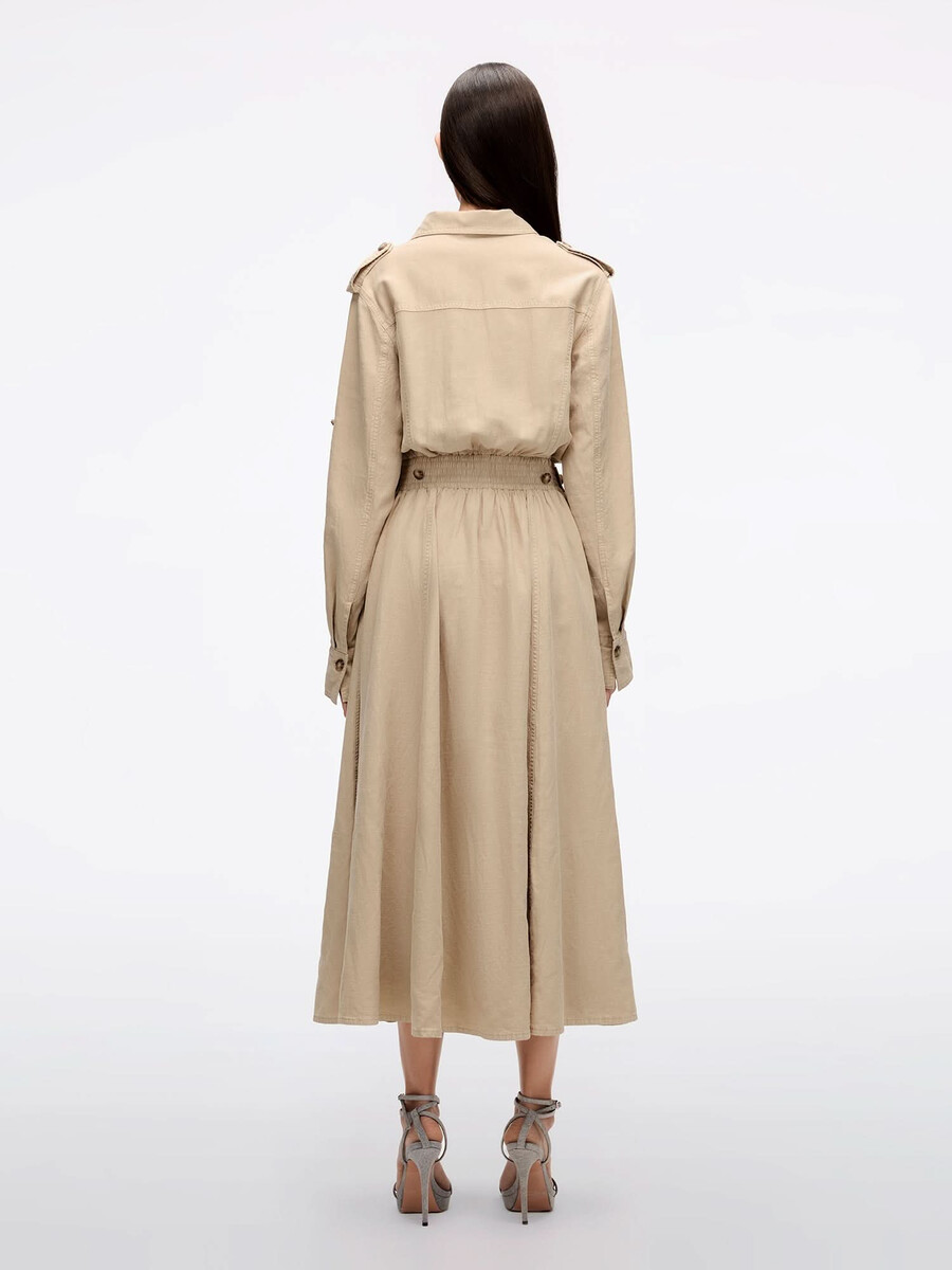 vestido vaquero de lyocell color caqui