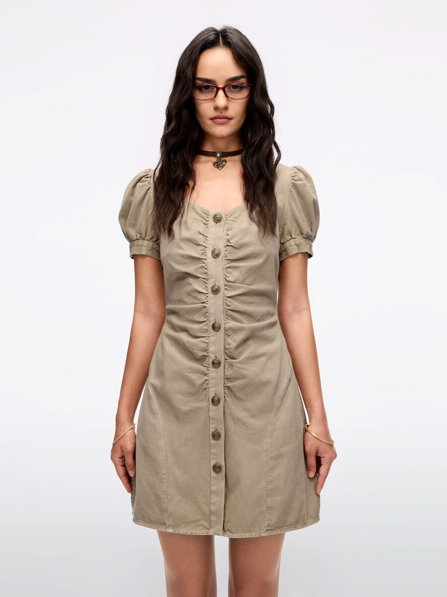 vestido vaquero plisado