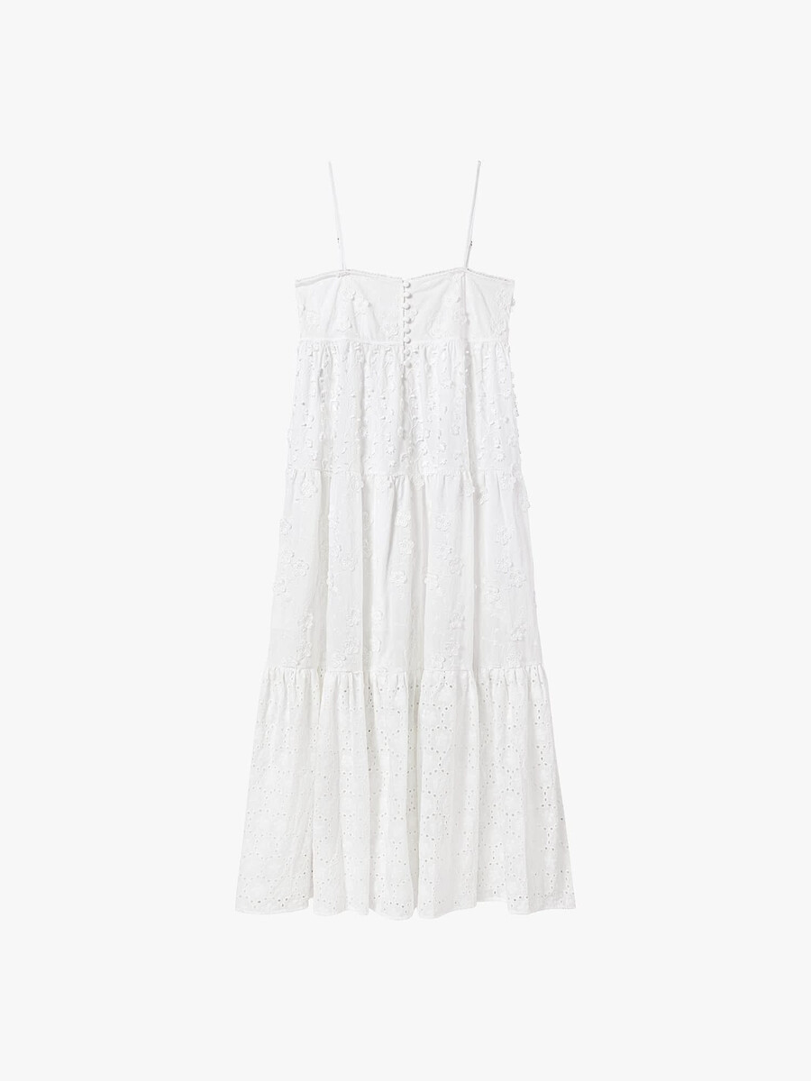vestido de tirantes bordado