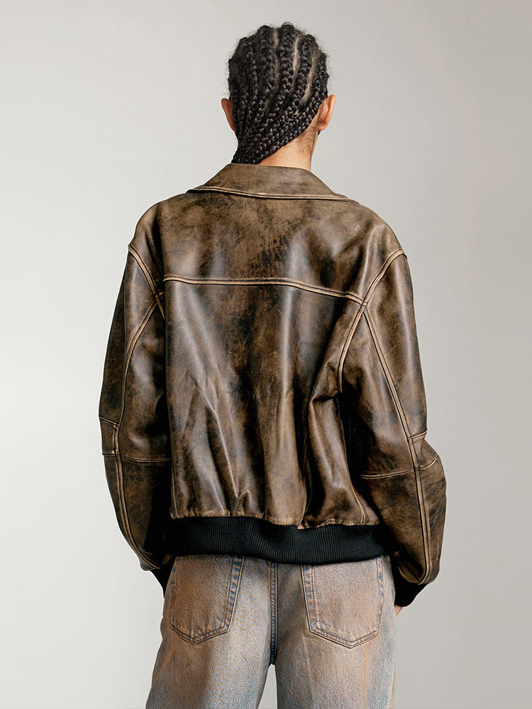 chaqueta de cuero estilo retro