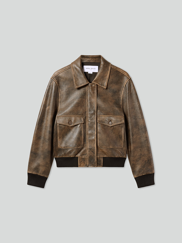 chaqueta de cuero estilo retro