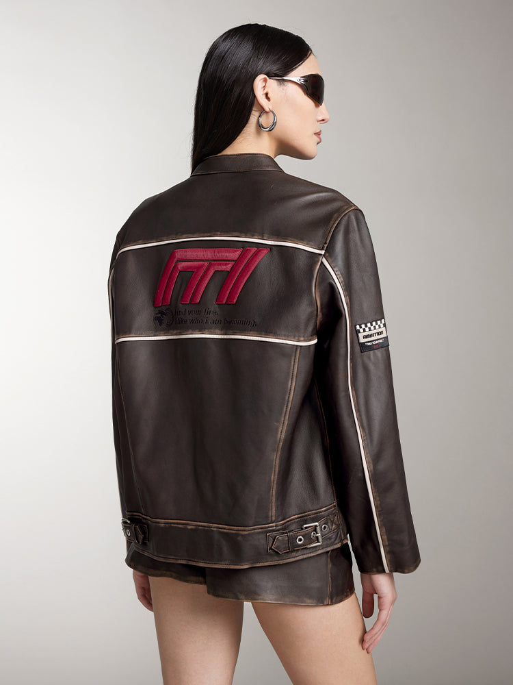chaqueta de cuero funcional