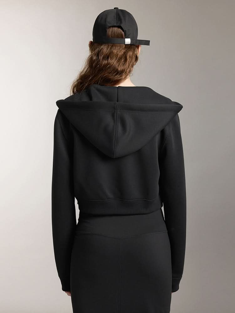 sudadera deportiva con capucha y doble cremallera