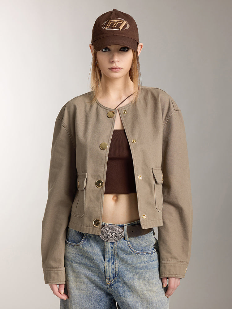 chaqueta verde caqui