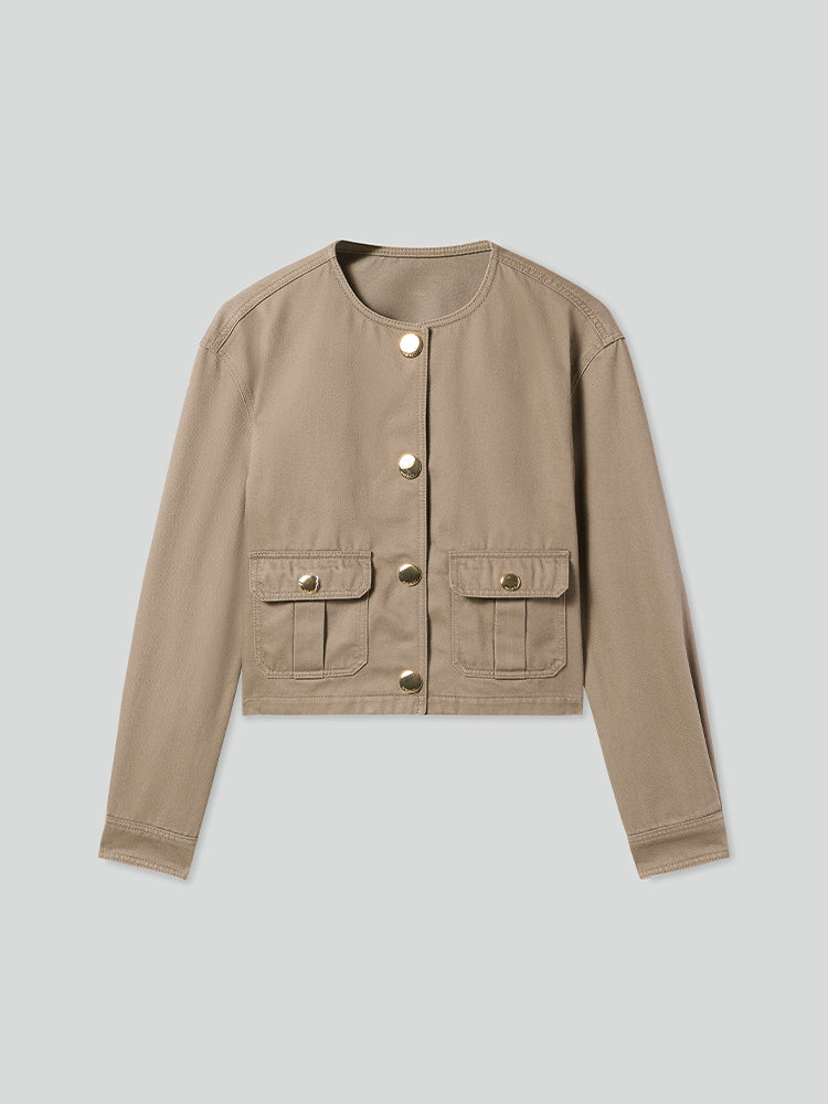 chaqueta verde caqui