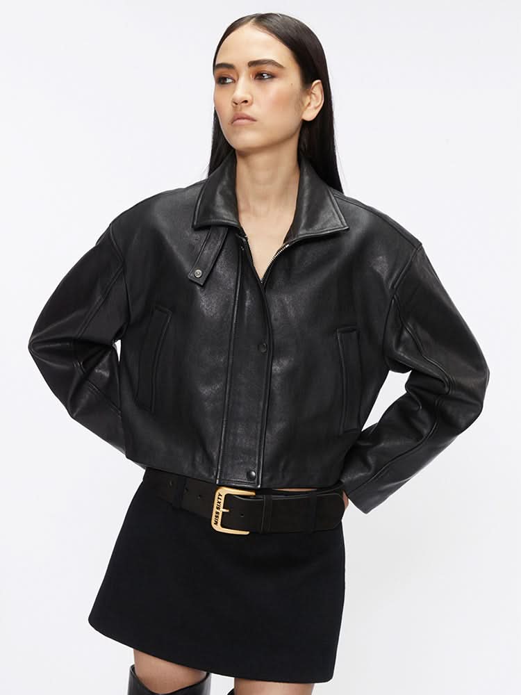 chaqueta de motociclista de cuero