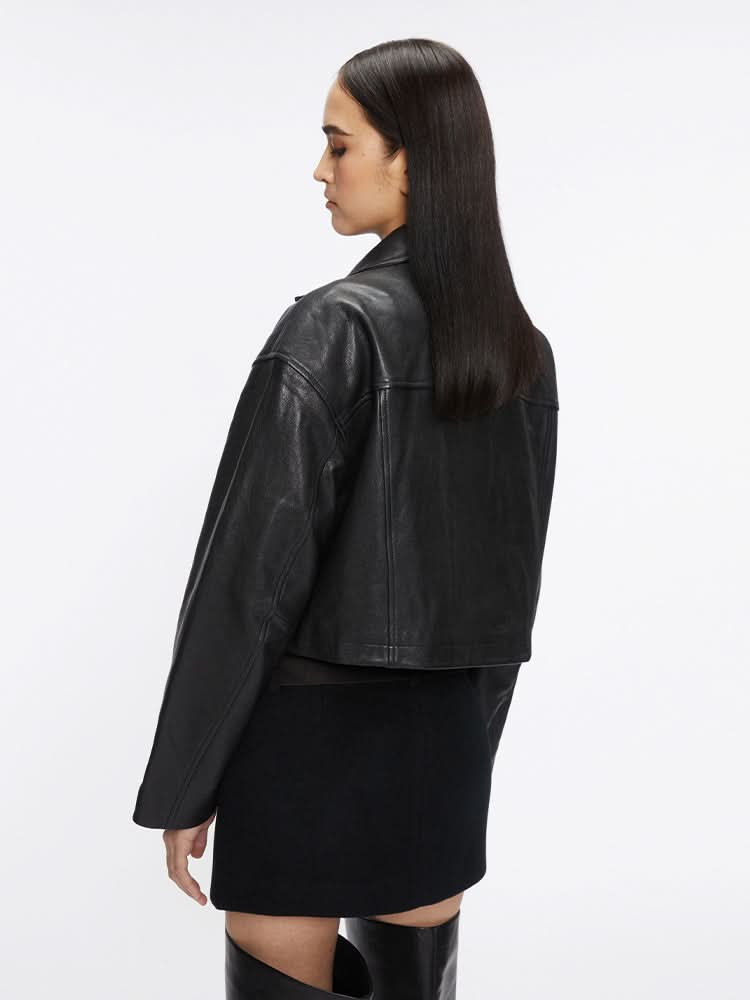 chaqueta de motociclista de cuero