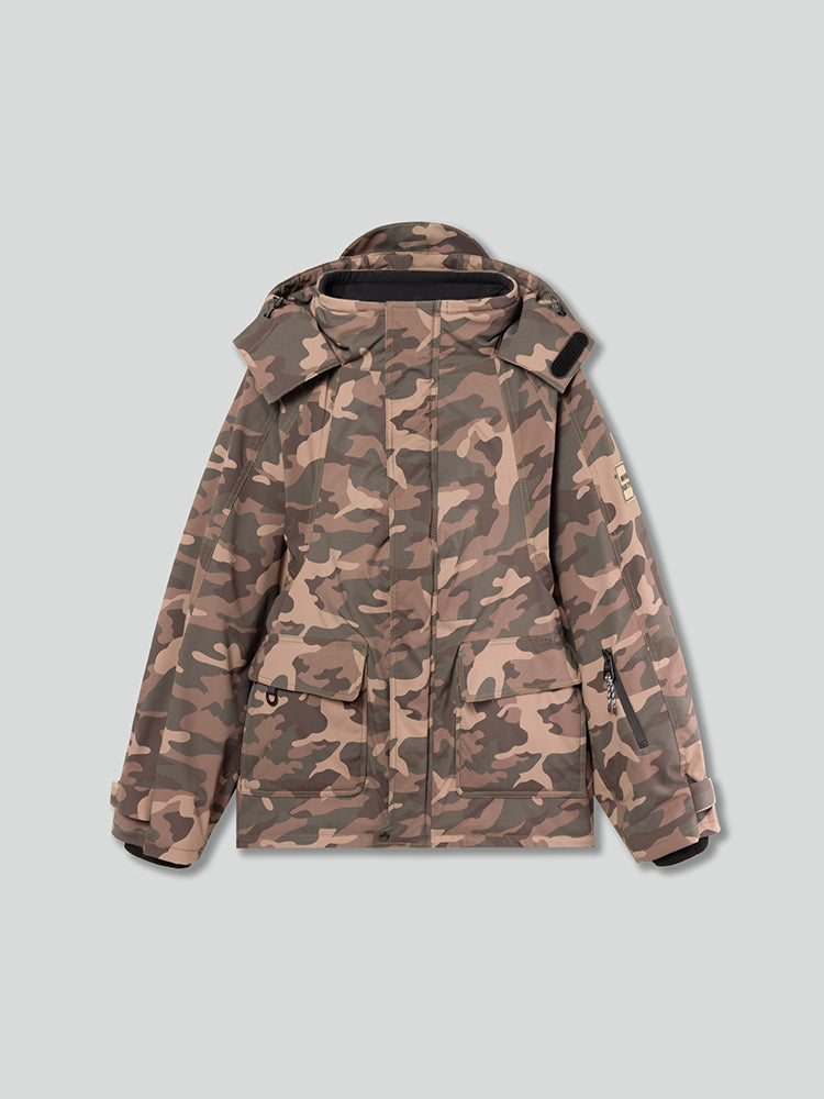 chaqueta con capucha de camuflaje