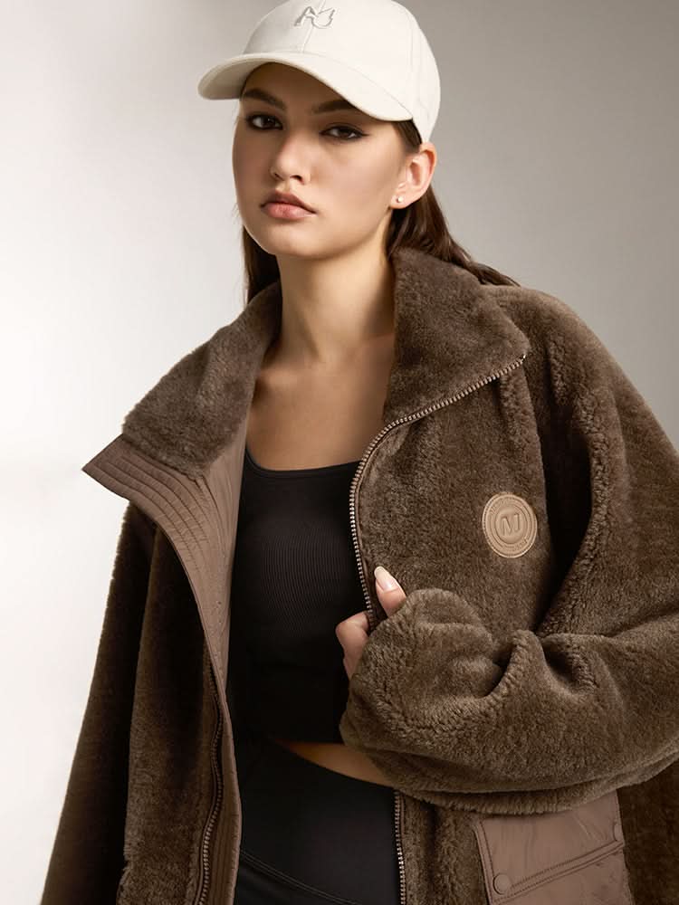 chaqueta polar con cuello de franela