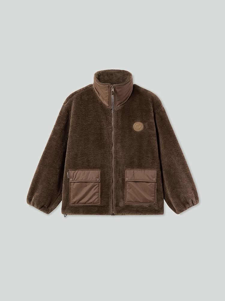 chaqueta polar con cuello de franela