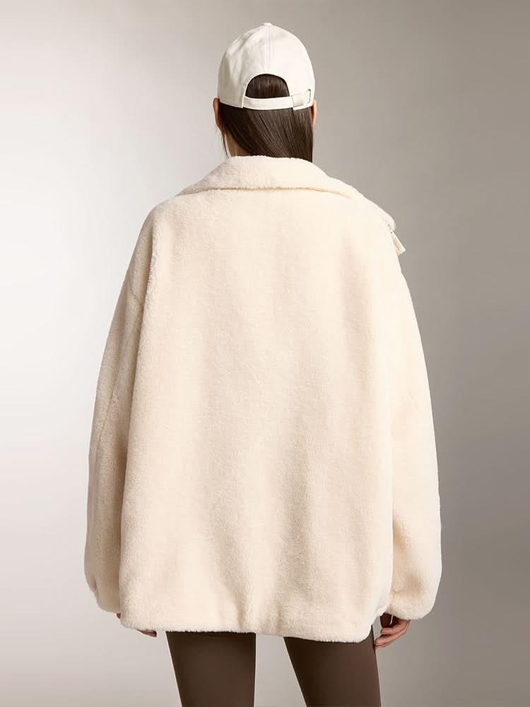 chaqueta polar con cuello de franela