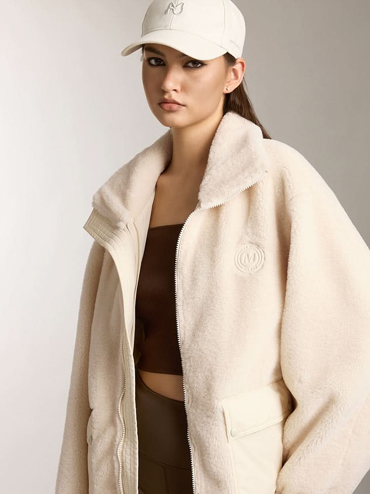 chaqueta polar con cuello de franela