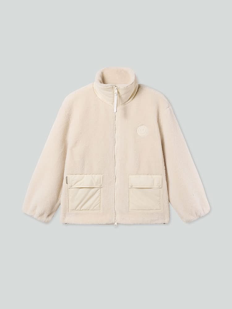 chaqueta polar con cuello de franela