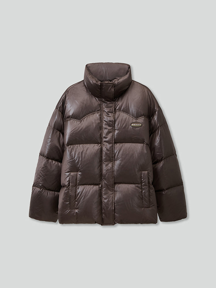 chaqueta acolchada de piel sintética