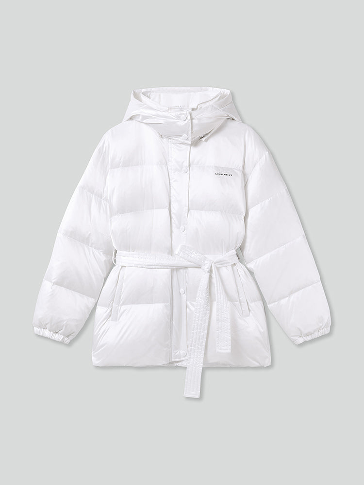 chaqueta acolchada con cinturón