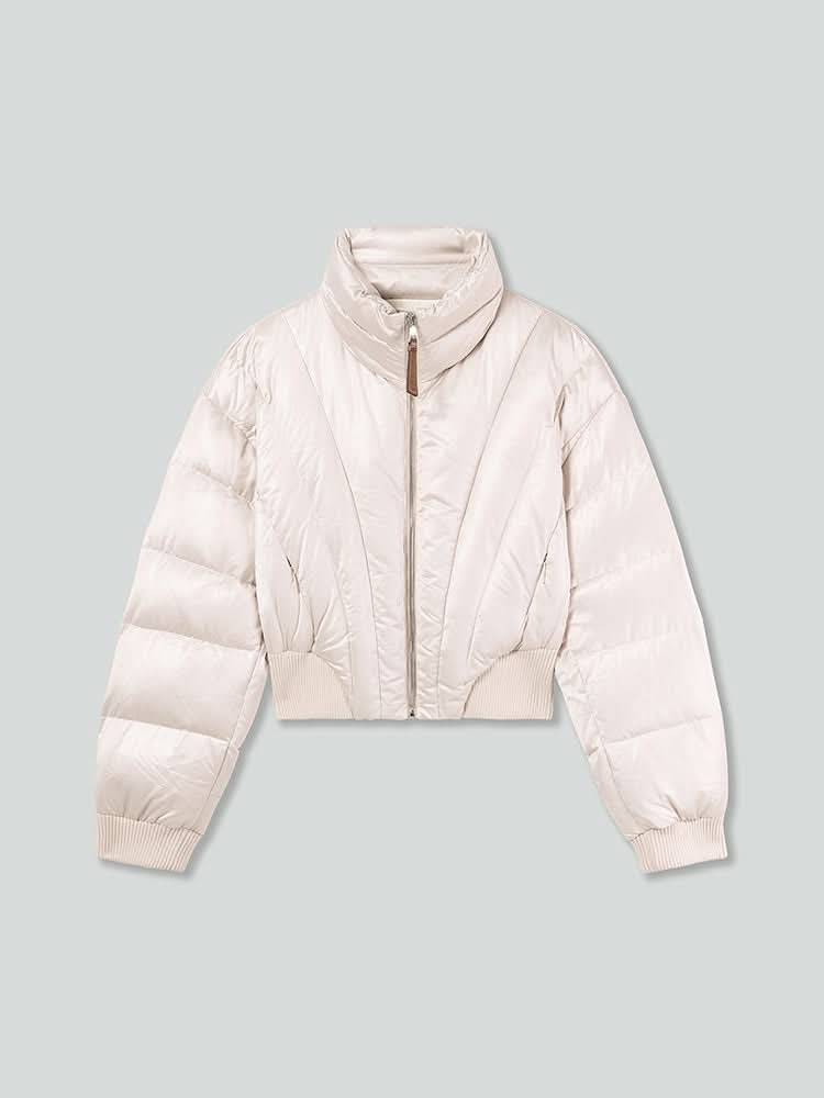 chaqueta abullonada con cuello de franela