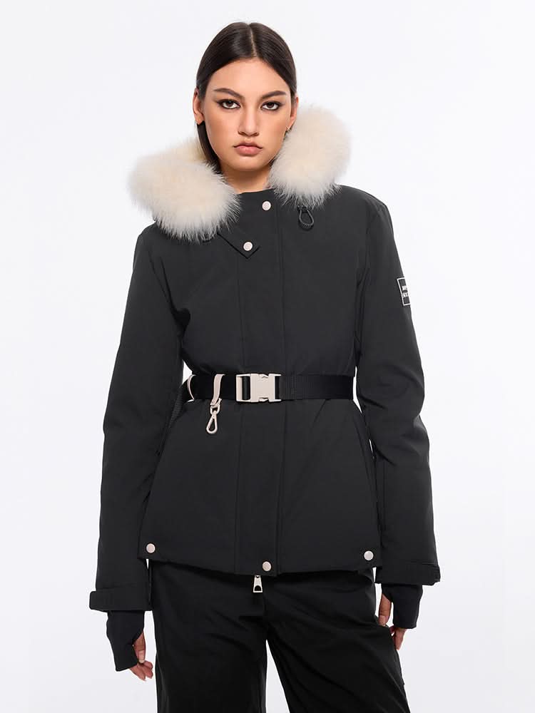 chaqueta acolchada de piel desmontable