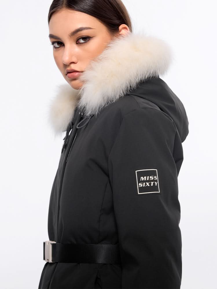 chaqueta acolchada de piel desmontable