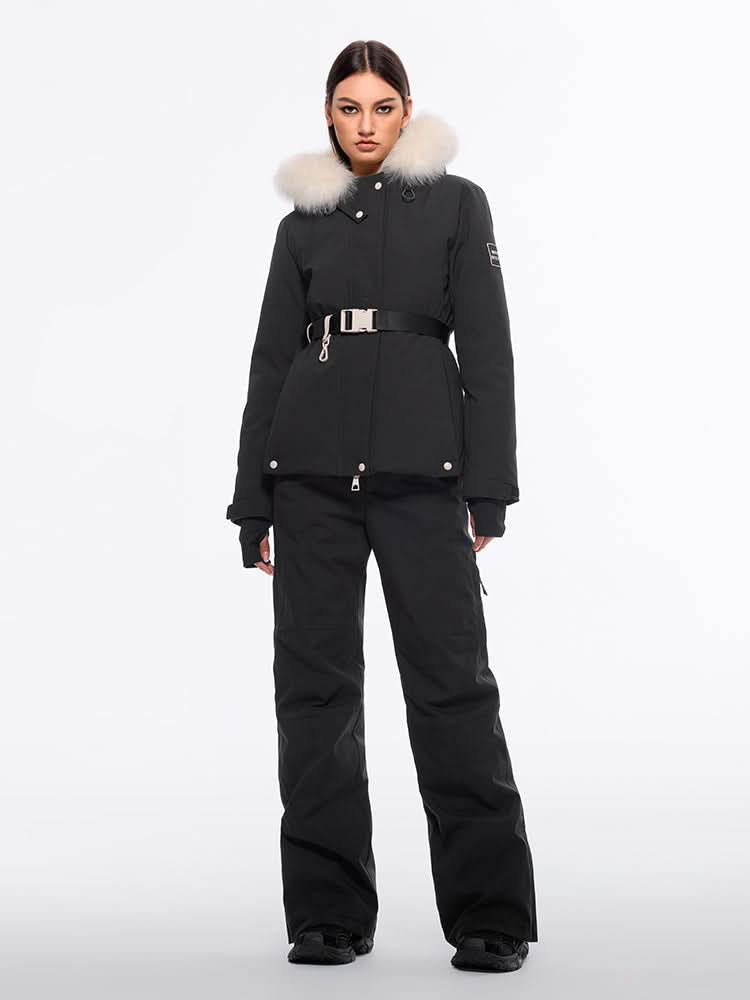chaqueta acolchada de piel desmontable