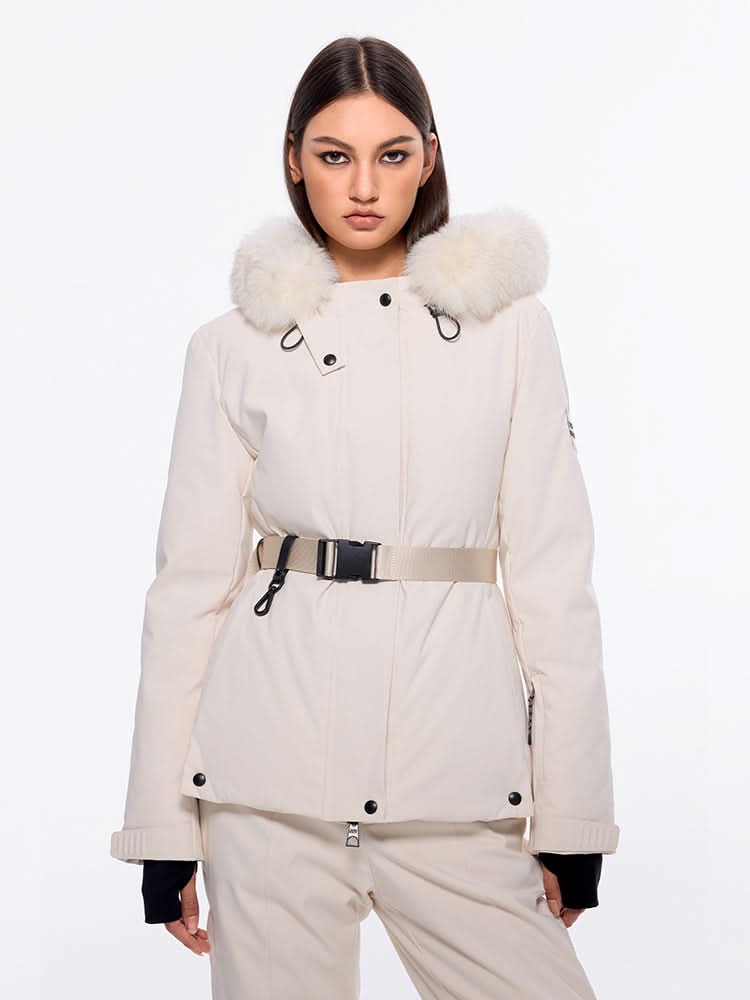 chaqueta acolchada de piel desmontable