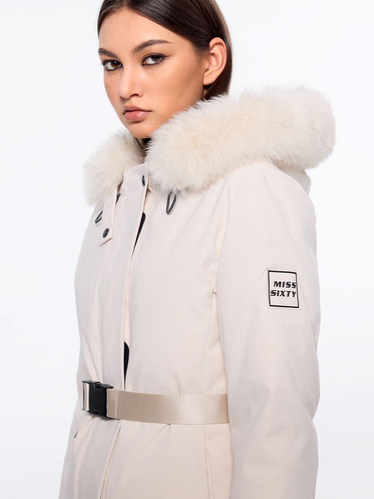 chaqueta acolchada de piel desmontable