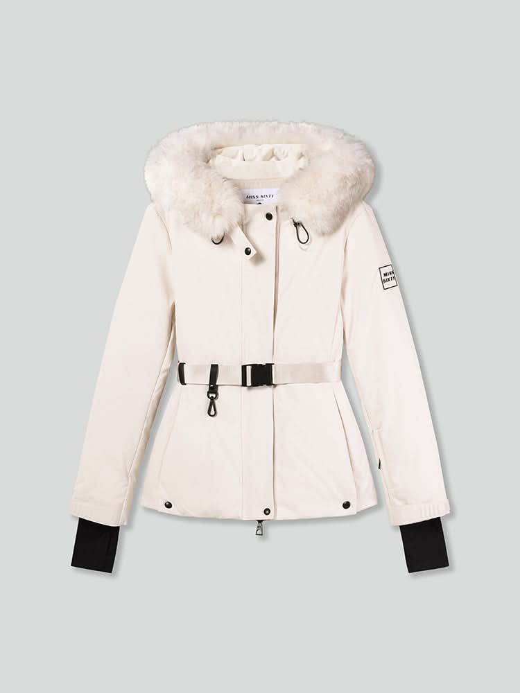 chaqueta acolchada de piel desmontable