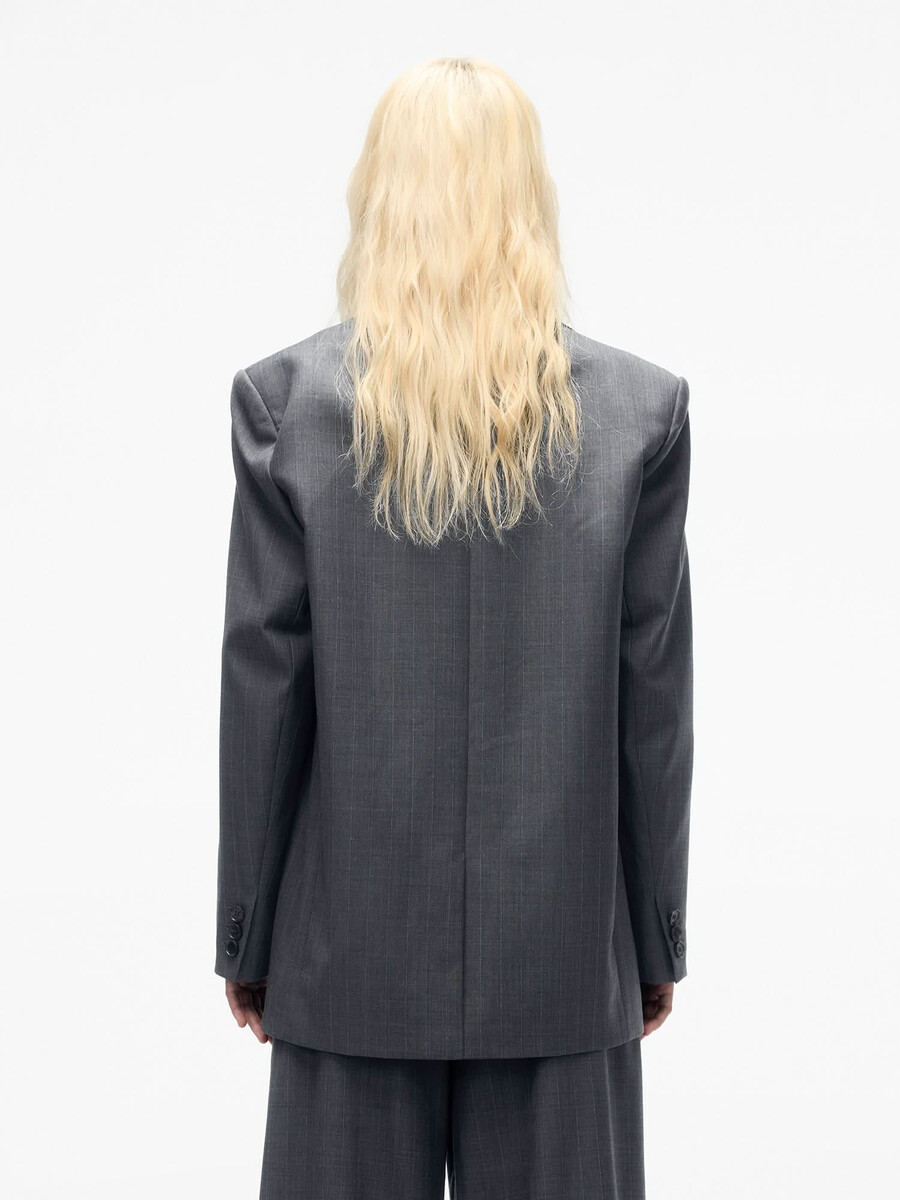 blazer de rayas de mezcla de lana