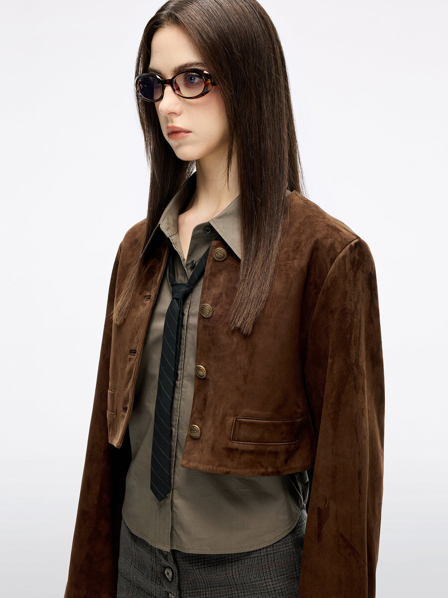 chaqueta de ante