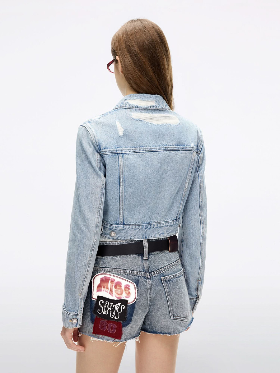 chaqueta vaquera de patchwork