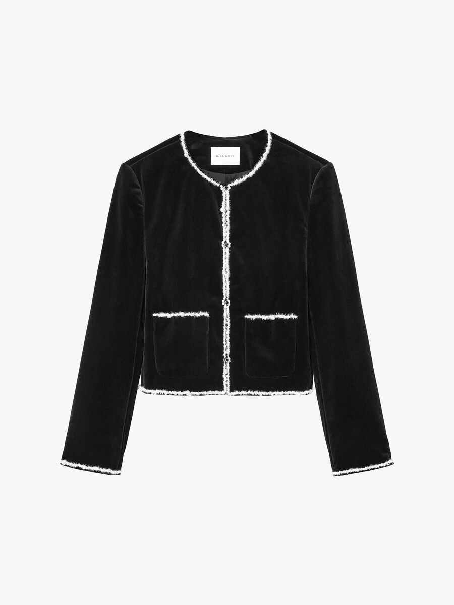 chaqueta de terciopelo adornada