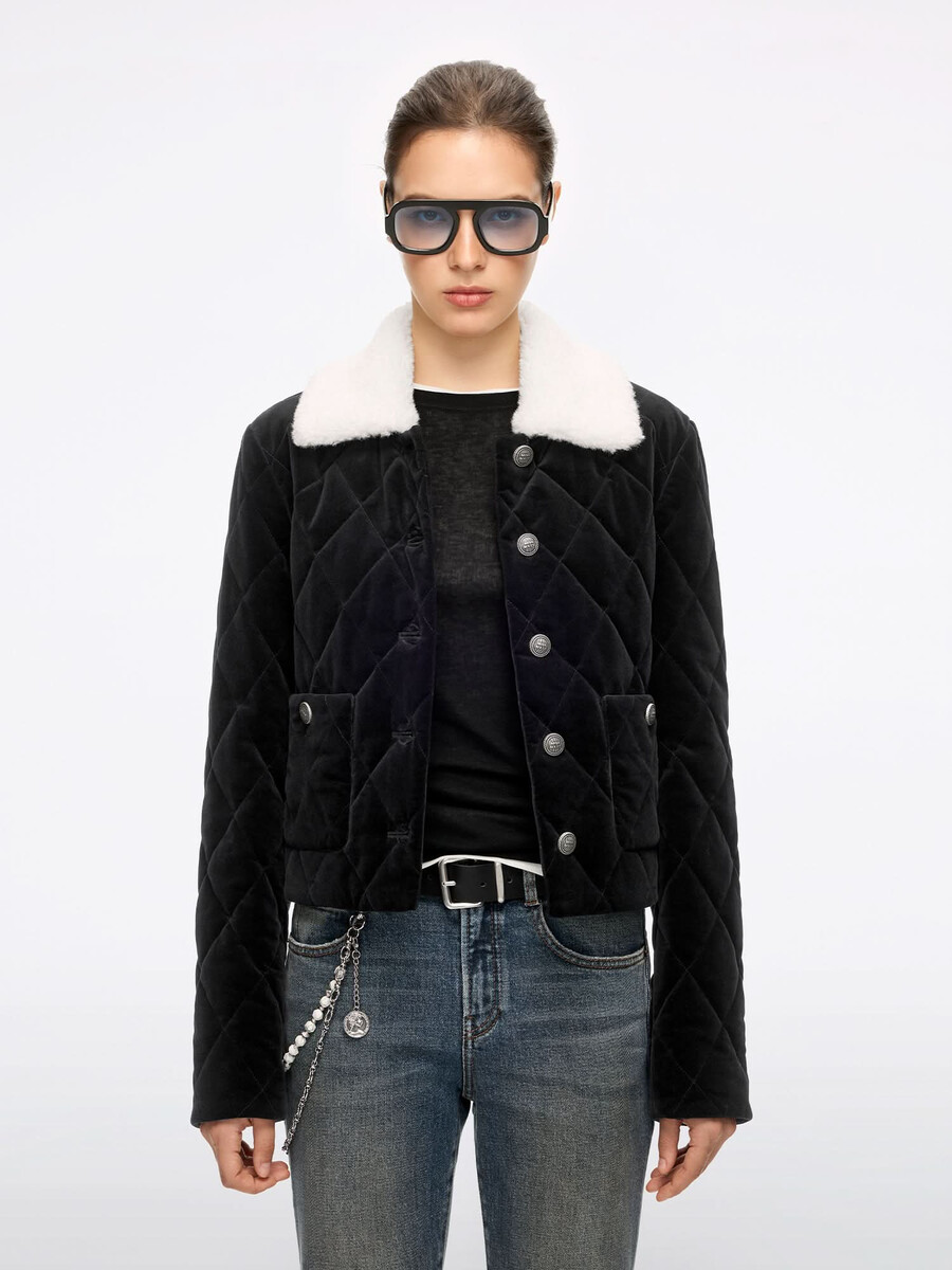 chaqueta de terciopelo con solapa