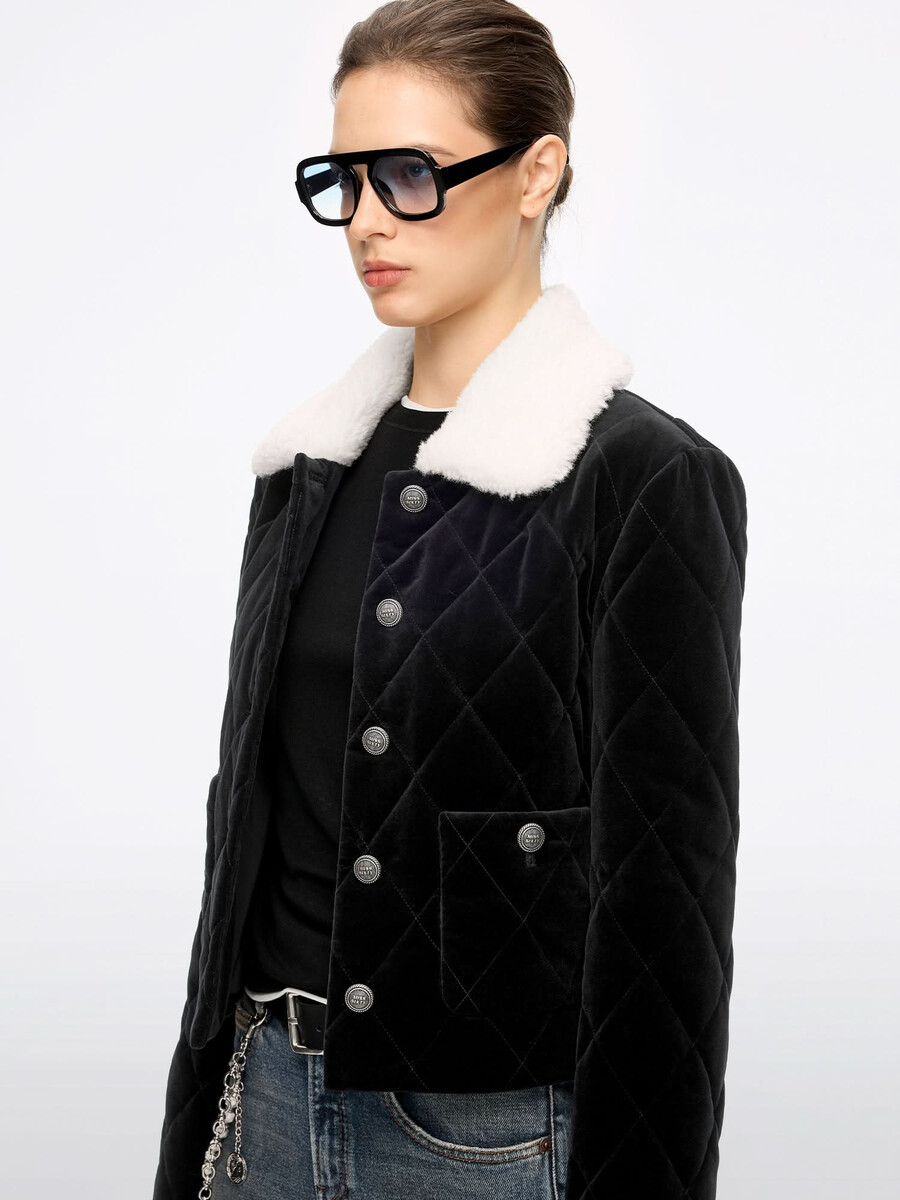 chaqueta de terciopelo con solapa