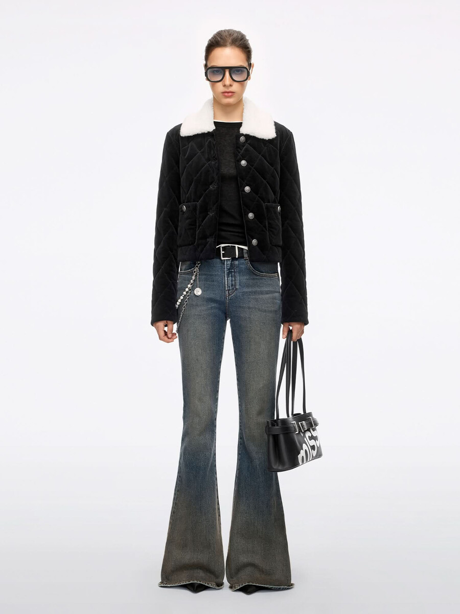 chaqueta de terciopelo con solapa