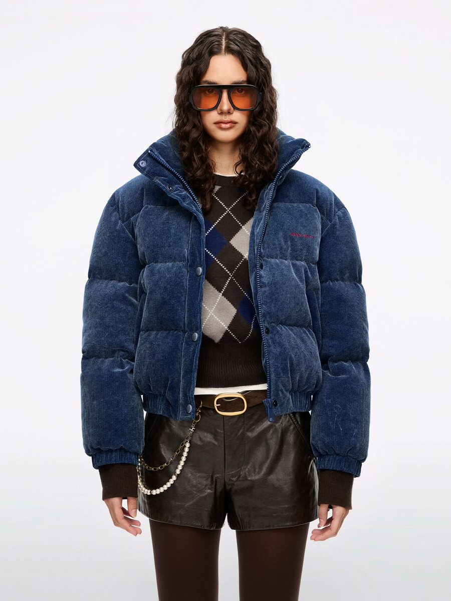 chaqueta acolchada de pana vaquera