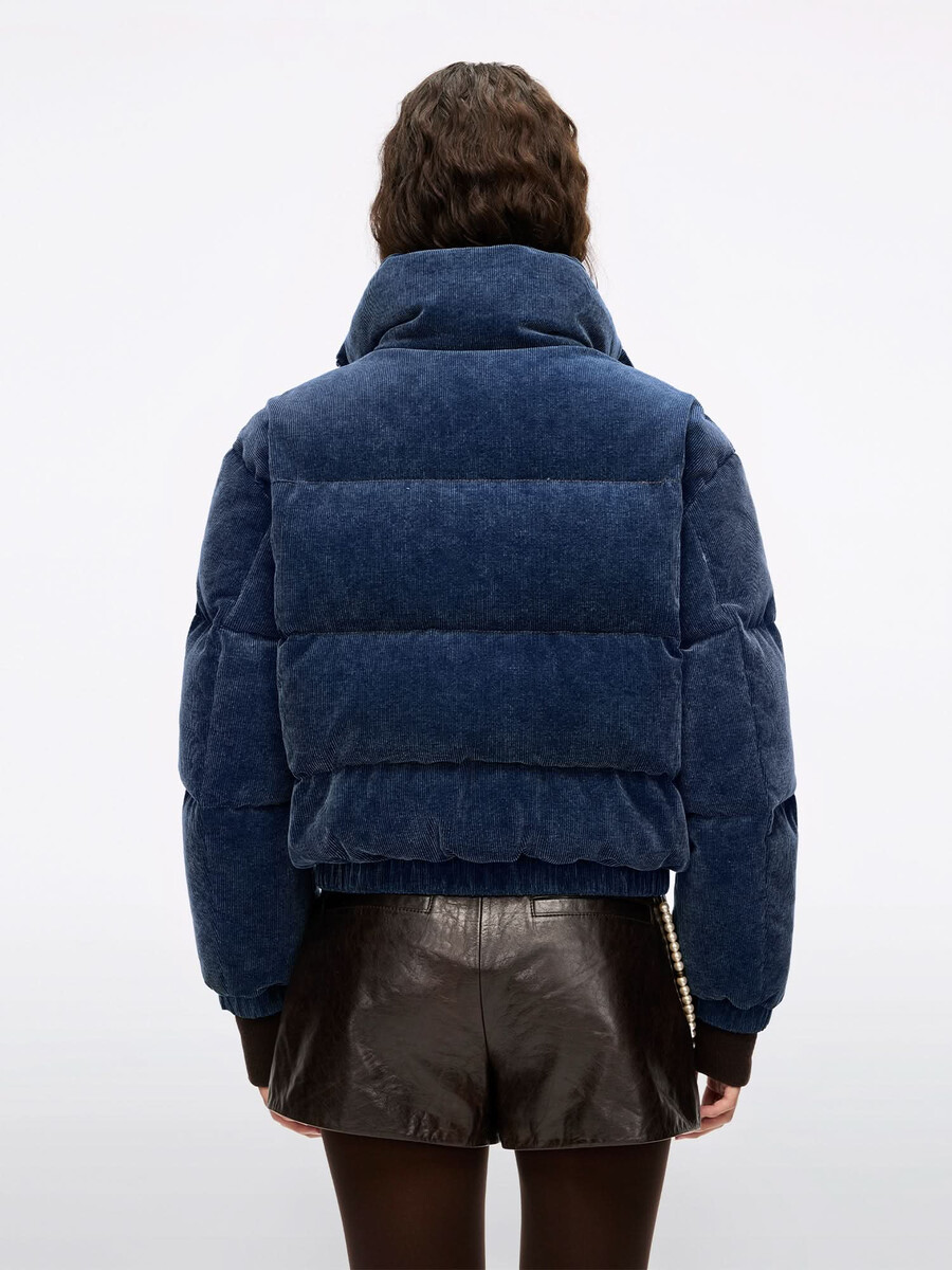 chaqueta acolchada de pana vaquera
