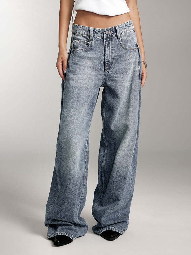 estilo jeans de corte recto