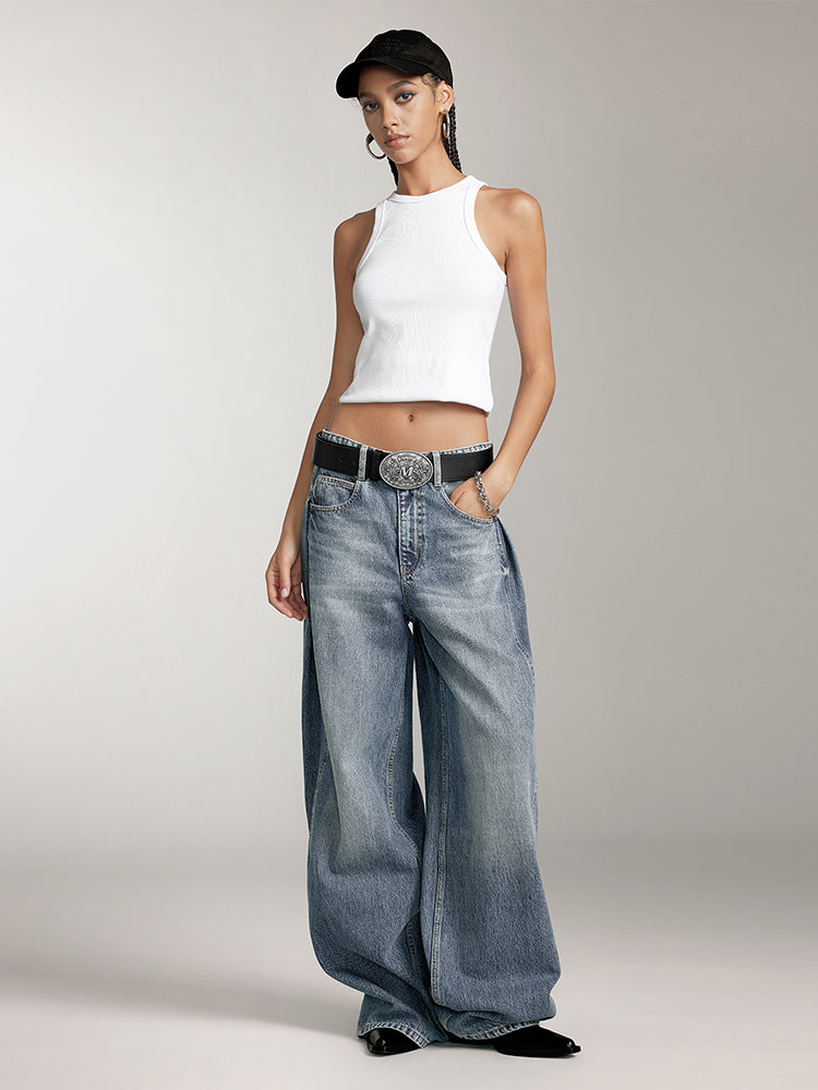 estilo jeans de corte recto