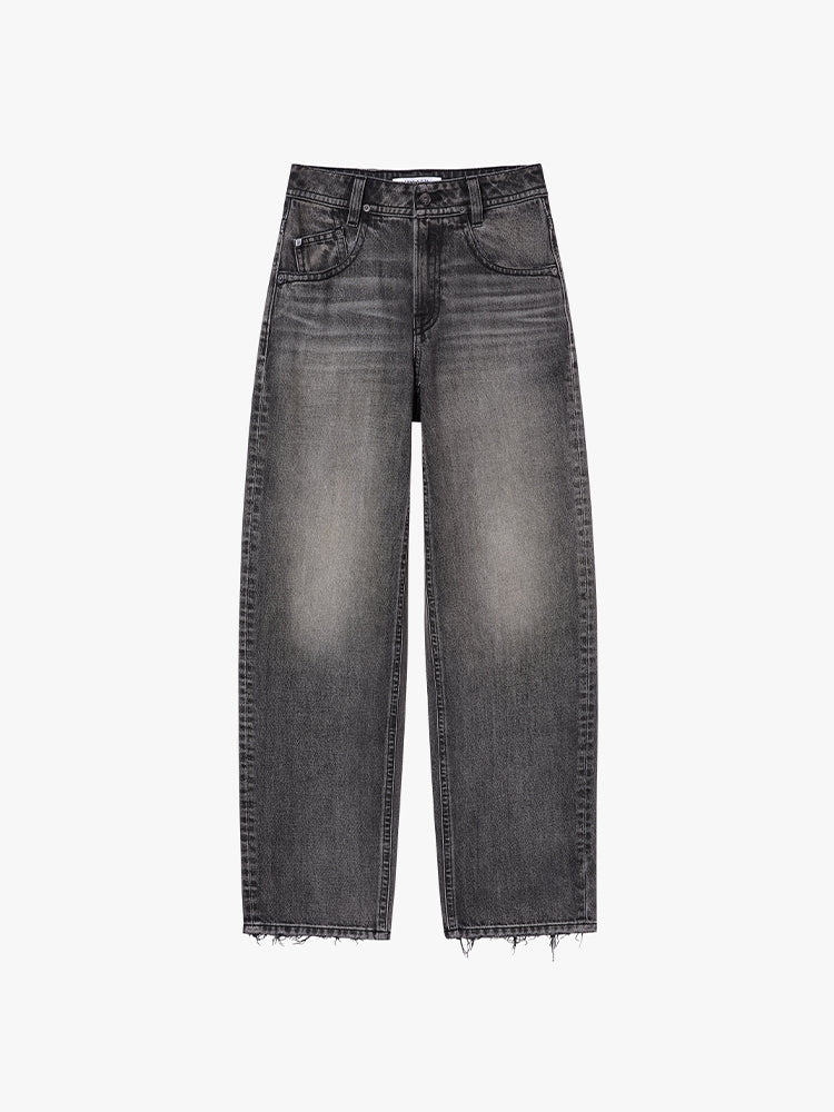 jeans de cintura alta estilo barril - elizabeth