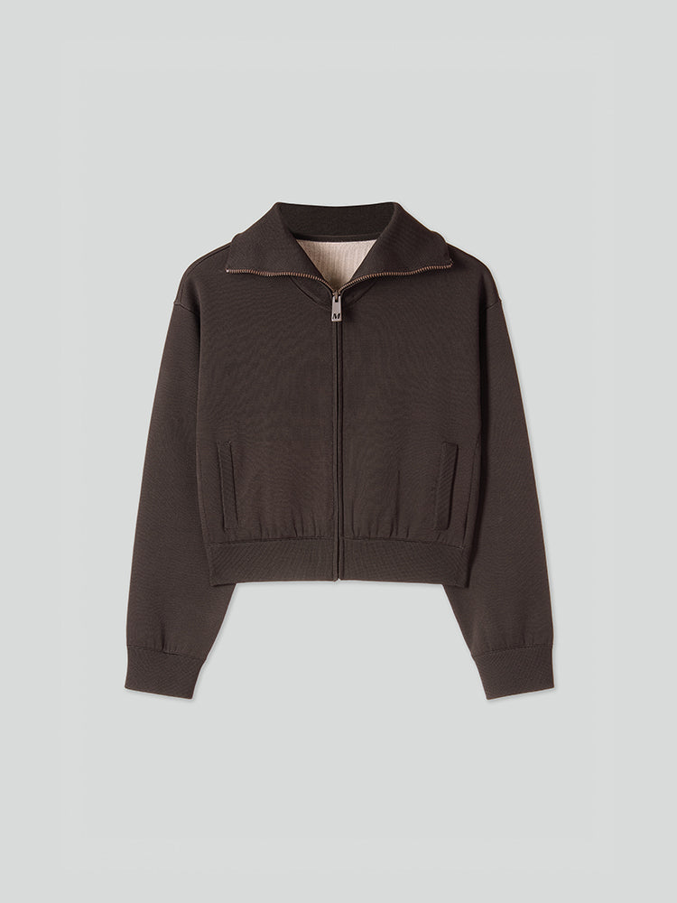 chaqueta de punto estampada
