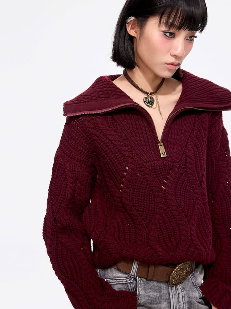 suéter de cuello de franela
