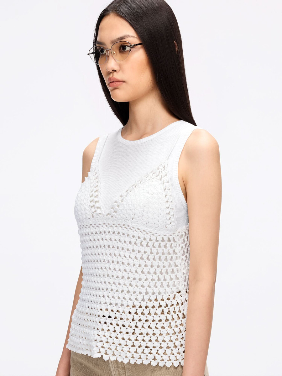conjunto de dos piezas de chaleco de crochet