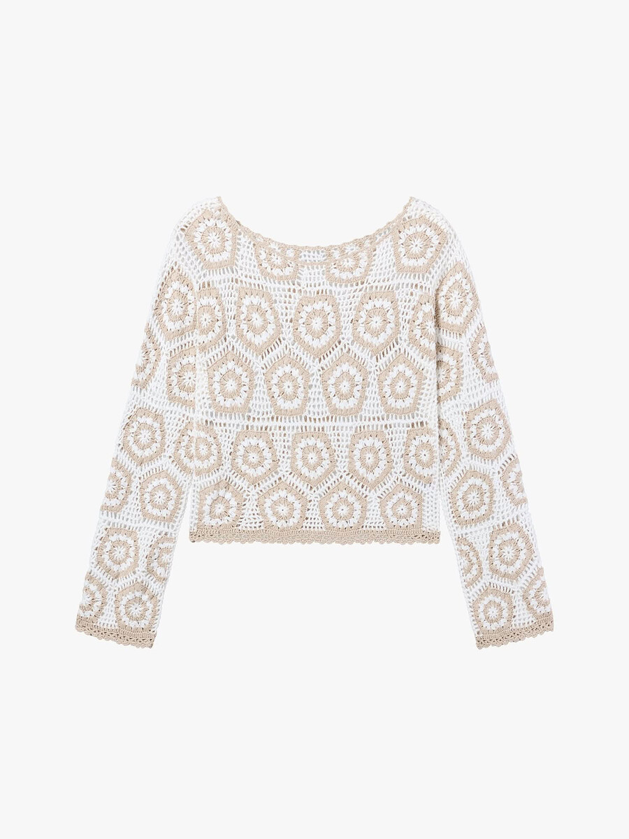 top corto de punto a crochet