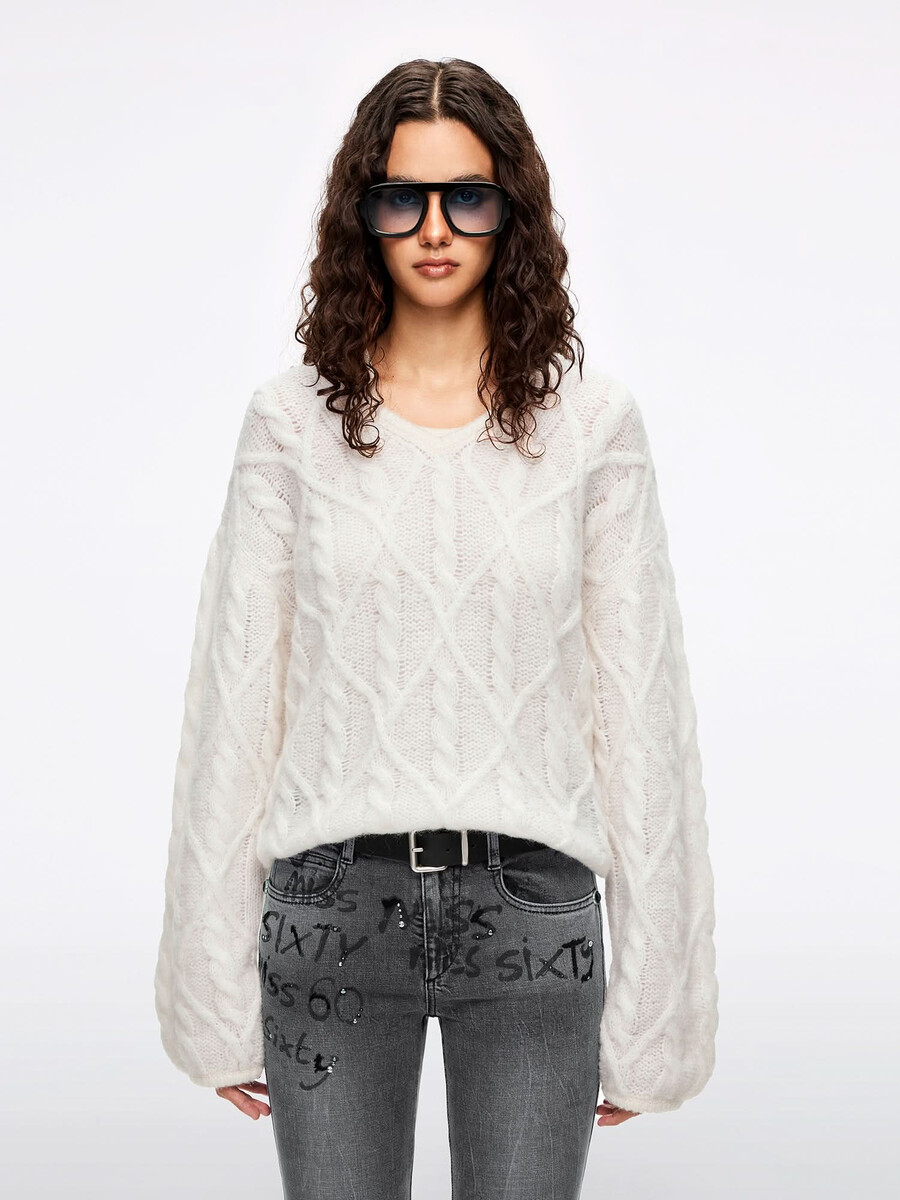 top de punto de mezcla de mohair