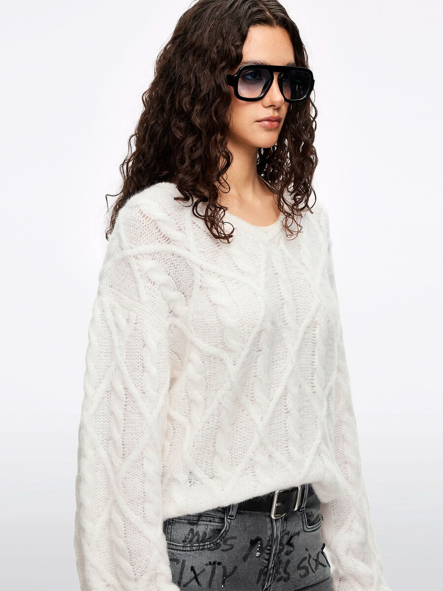 top de punto de mezcla de mohair