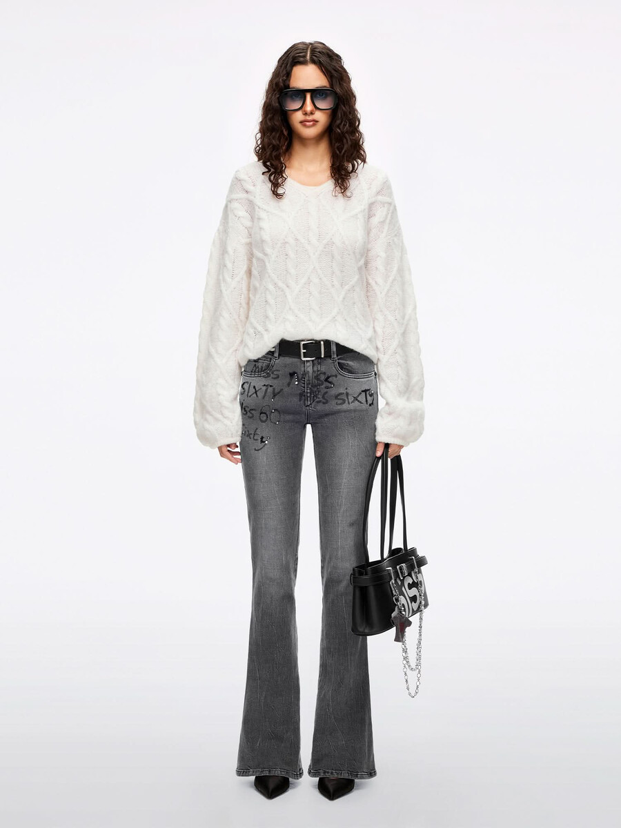 top de punto de mezcla de mohair